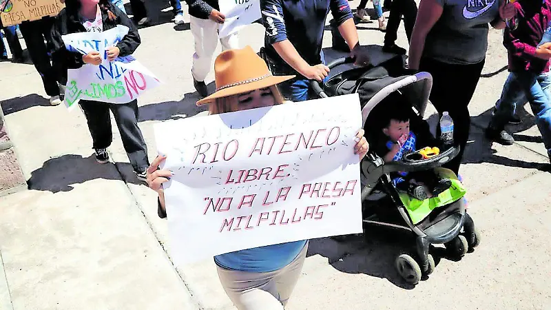 Protesta contra presa Milpillas